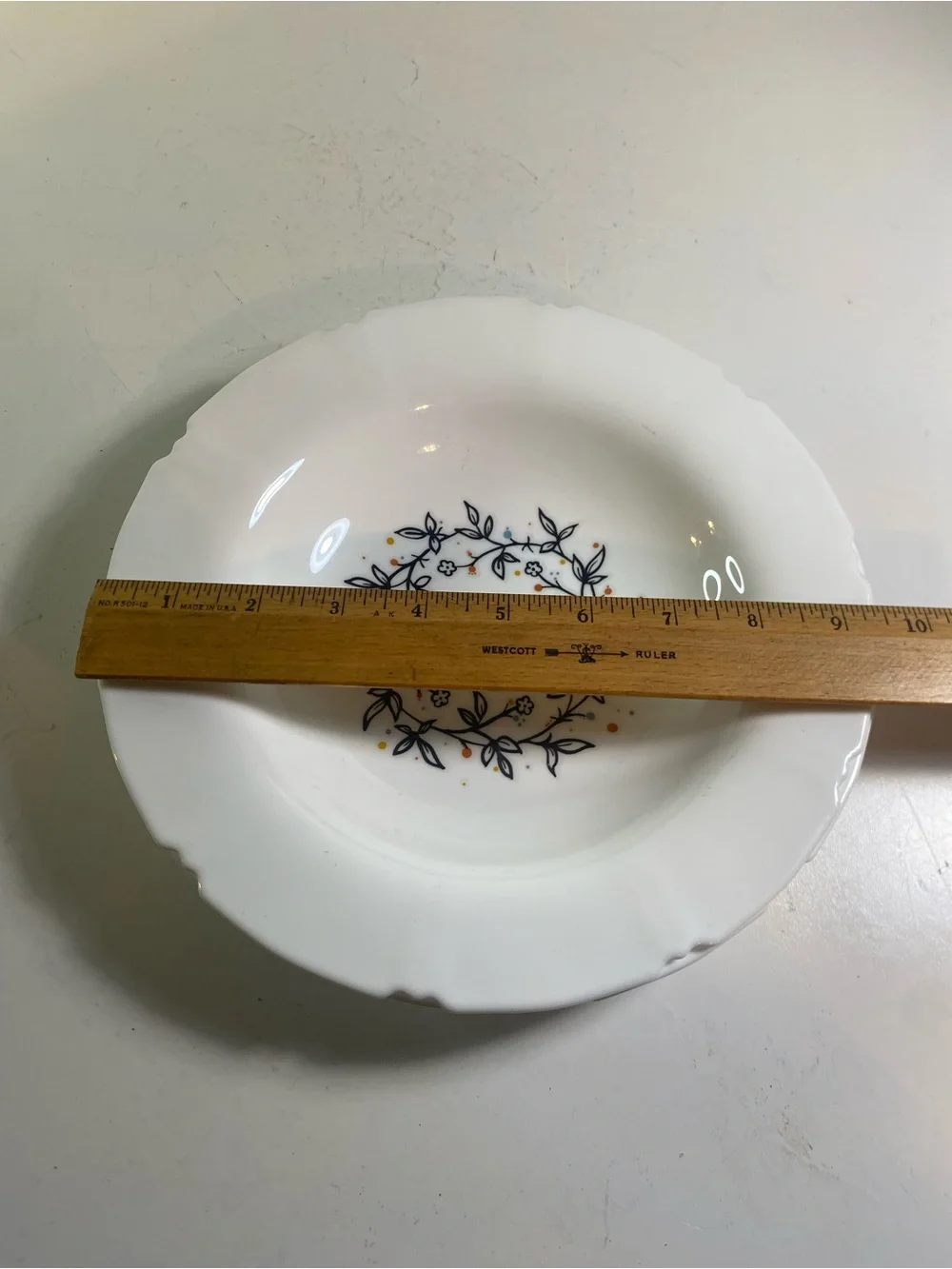 Set Of 2 IKEA Sanning White With Florals 9.5” Pasta Bowl Durable Tempered Glass